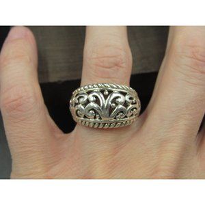 Size 7.5 Sterling Silver Braid And Vine Chunky Heavy Band Ring